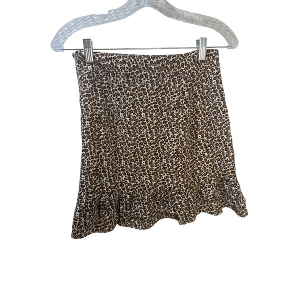 Aqua Womens Leopard Print Ruffle Mini Skirt Size‎ S - Picture 12 of 12